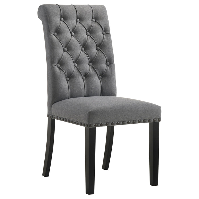 Alana Fabric Upholstered Dining Side Chair Grey (Set of 2)