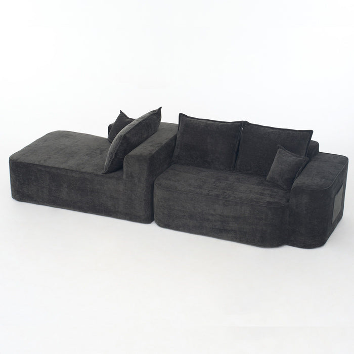 L-Shaped Sectional Sofa Couch With Chaise, Extra Deep Seats