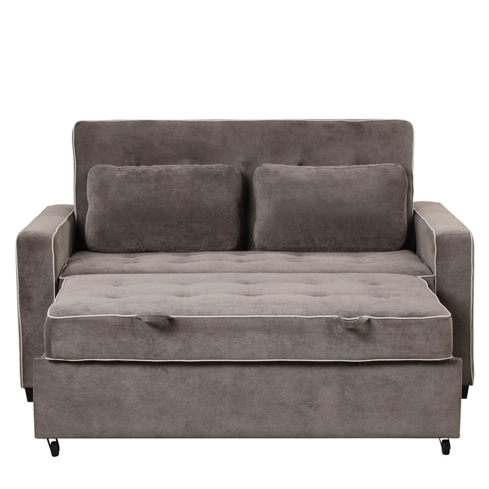 Upholstered Sleeper Bed Sofa With Dual USB Charging, Adjustable Backrest