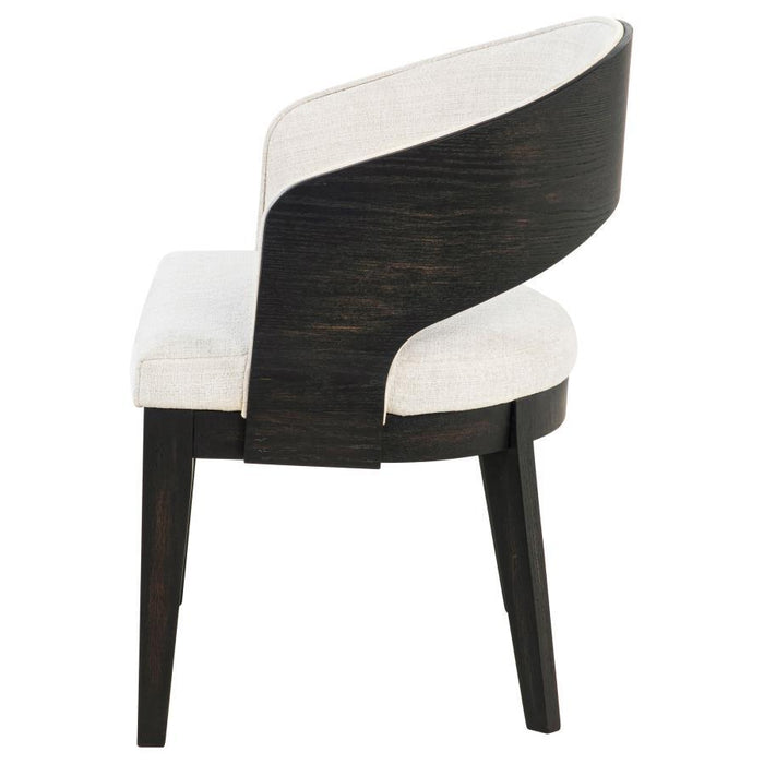 Leandro - Upholstered Dining Arm Chair (Set of 2) - Burnished Black / Cream