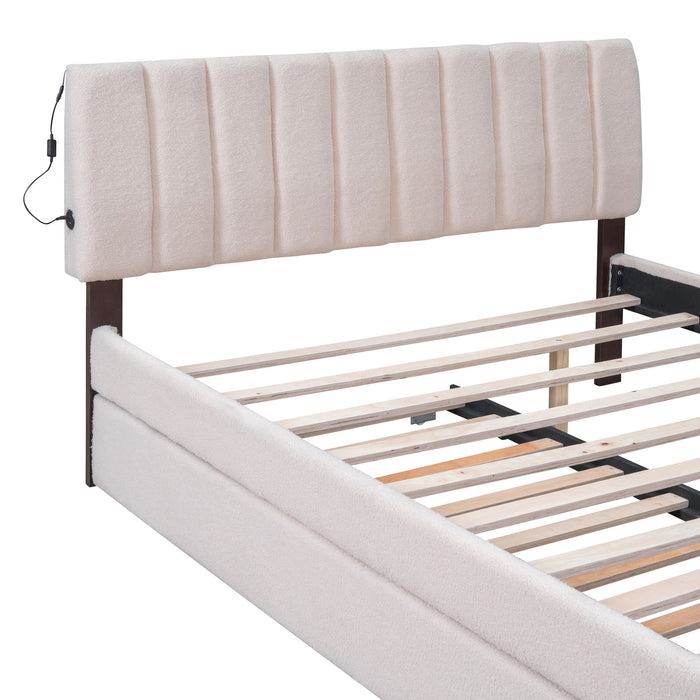 Upholstered Platform Bed With Trundle