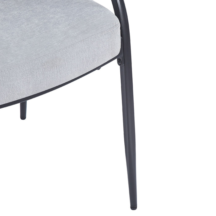 Contemporary Upholstered Dining Chairs With Metal Legs (Set of 2)