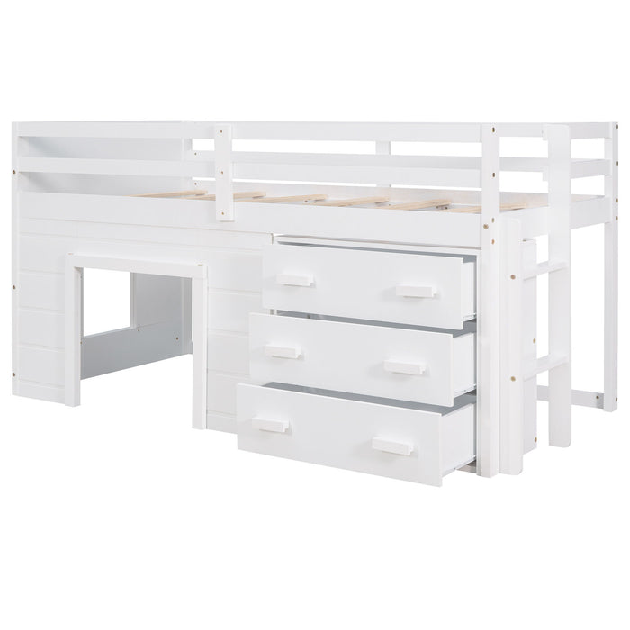 Loft Bed With Cabinet And Shelf