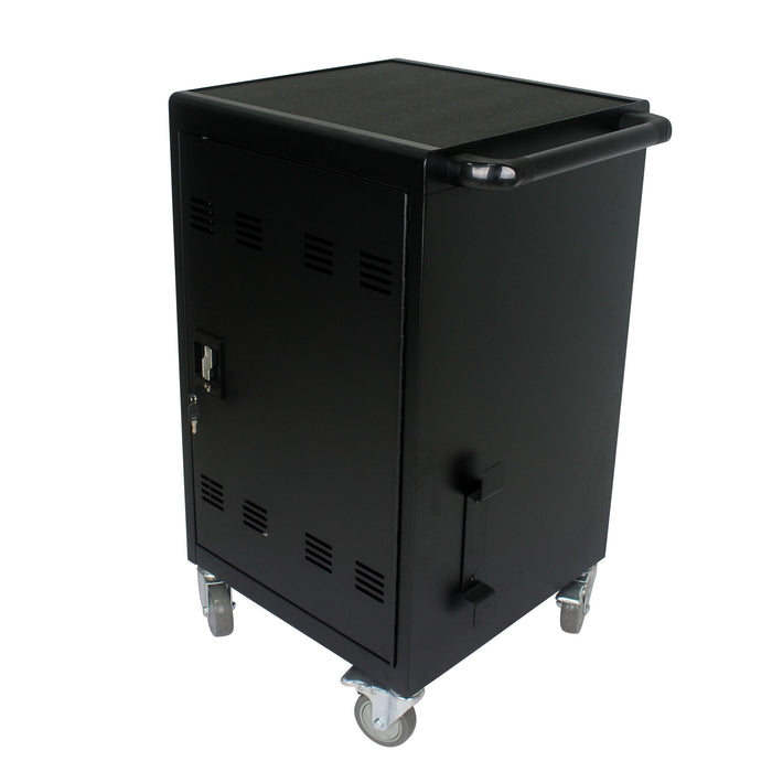 Mobile Charging Cart And Cabinet For Tablets Laptops 30 - Device With Combination Lock - Black