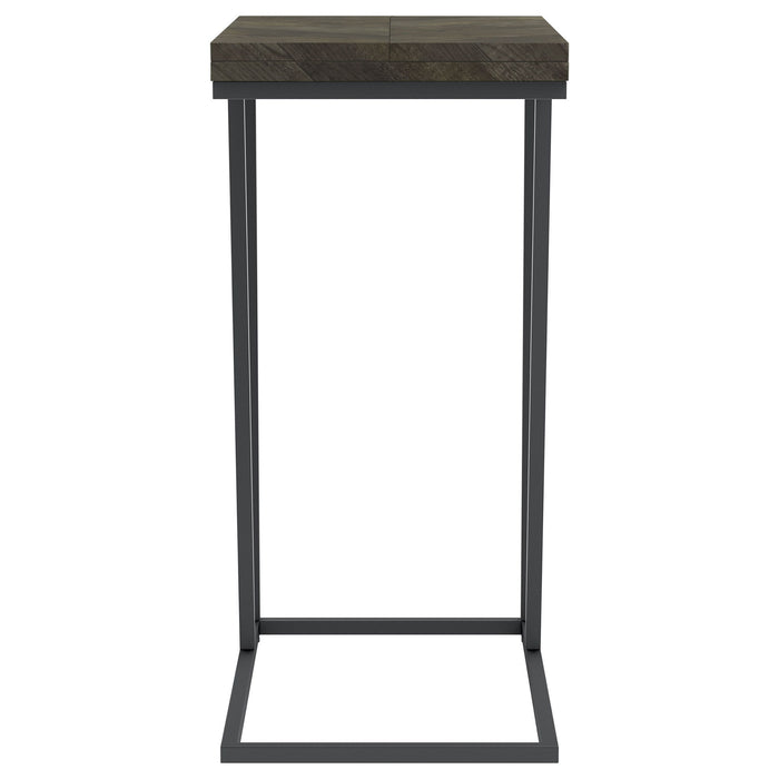Carly Expandable Engineered Wood C-Shaped Side Table Grey
