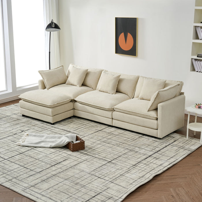 Modular Ottoman Style Deep Seat Sofa With Cushions
