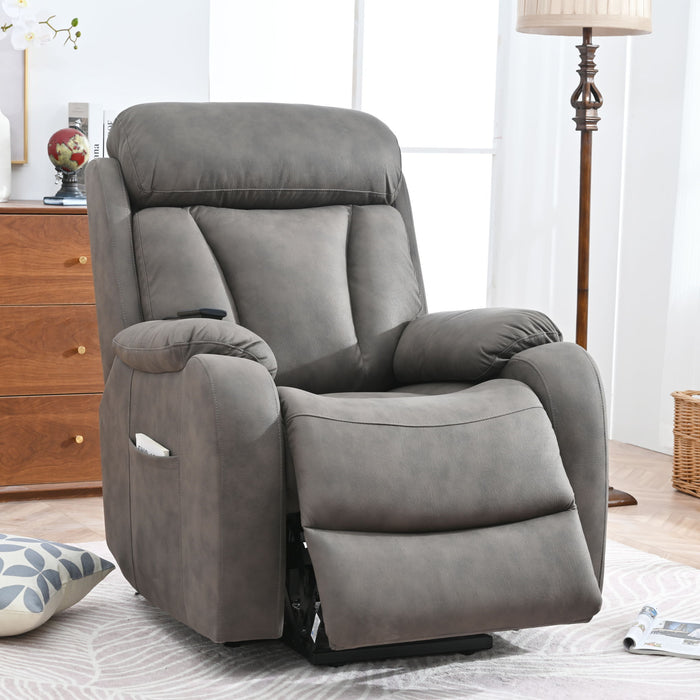 Lift Chair Recliner Power Remote Control Recliner Sofa Relax Soft Chair Anti - Skid Australia Cashmere Fabric Furniture Living Room - Dark Gray