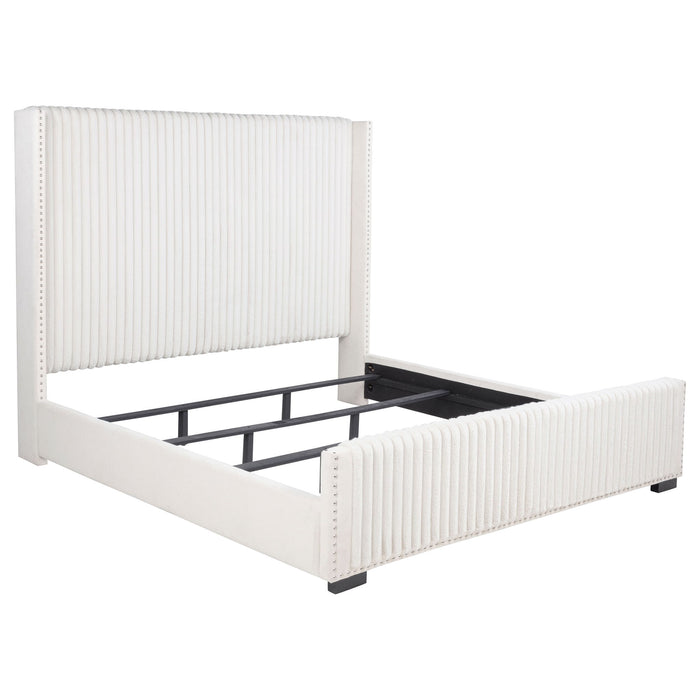 Natasha 65-inch Upholstered California King Bed Cream