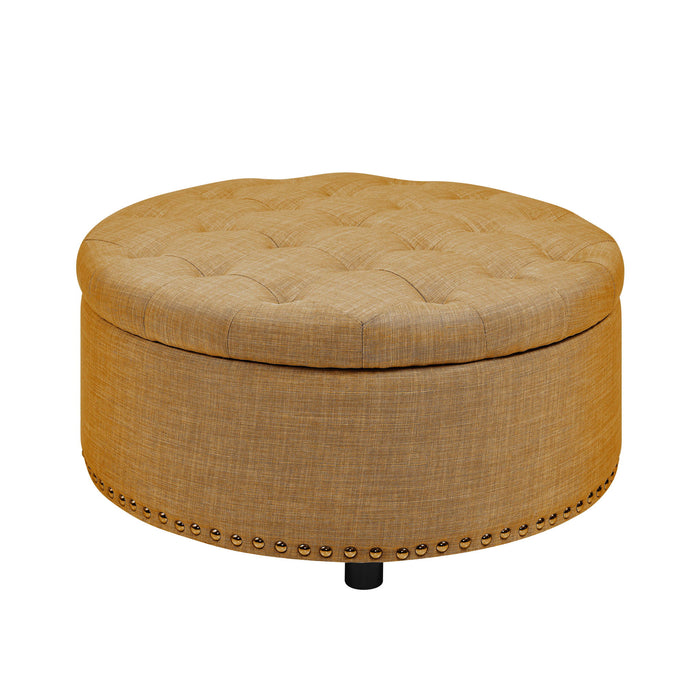 Tufted Storage Ottoman With Upholstery