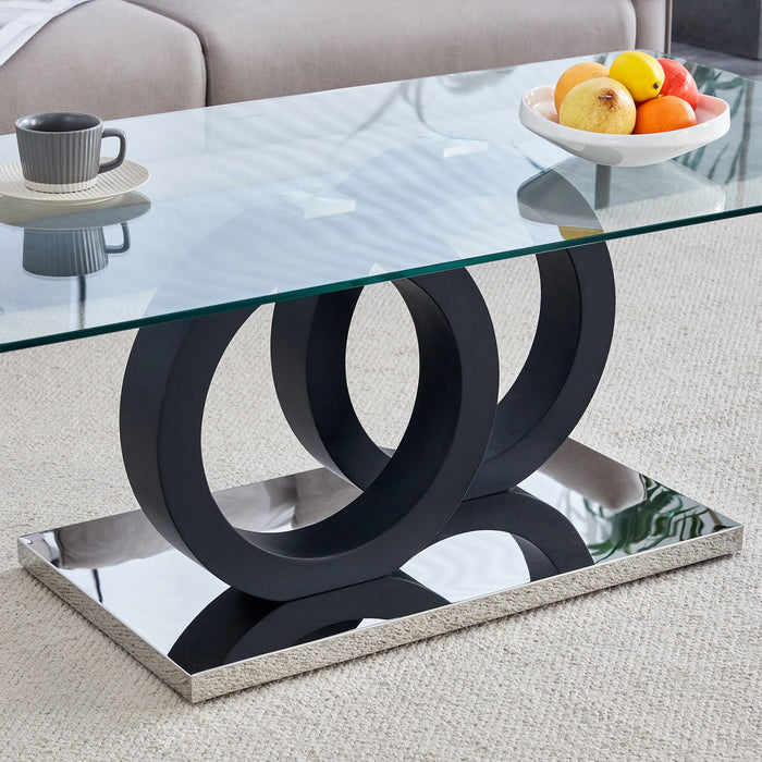 Contemporary Style Glass Top Coffee Table