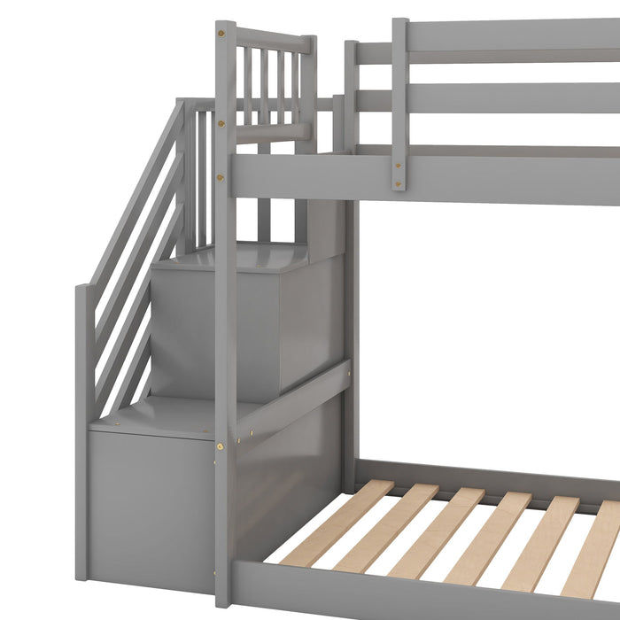Bunk Bed With Convertible Slide And Stairway