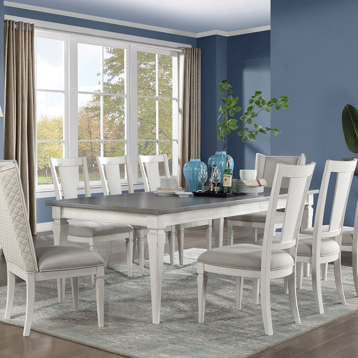 Katia - Dining Table With Leaf - Rustic Gray & Weathered White