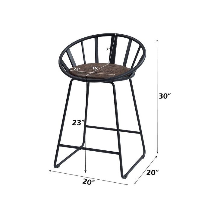 Zudora - Counter Height Chair Set of 2) - Synthetic Leather & Black