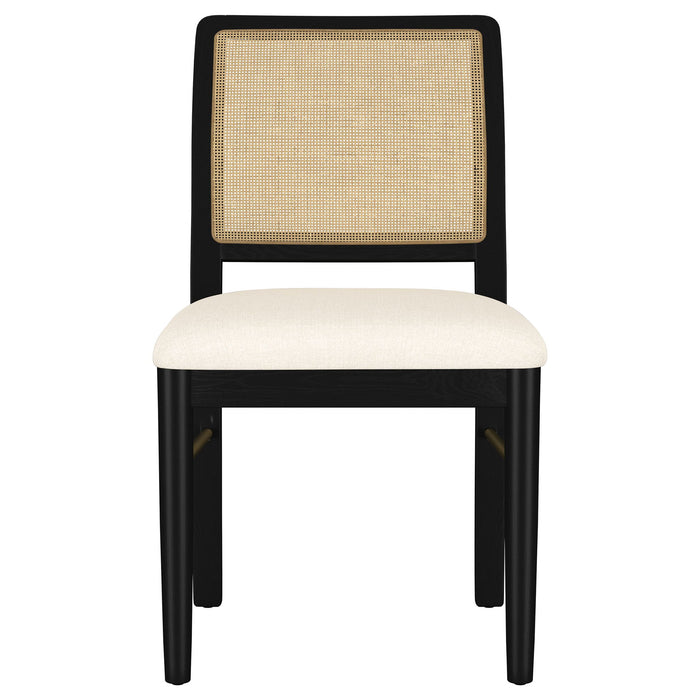 Arini Rattan Cane Dining Side Chair Black (Set of 2)