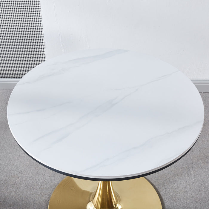 Tulip Table Mid-Century Dining Table With Round MDF Table Top, Pedestal Dining Table, End Table Leisure Coffee Table