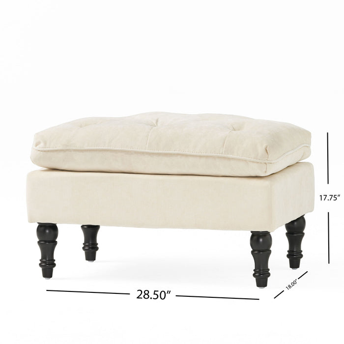 Lofton - Pillow Top Ottoman With Button Tufting - Cream