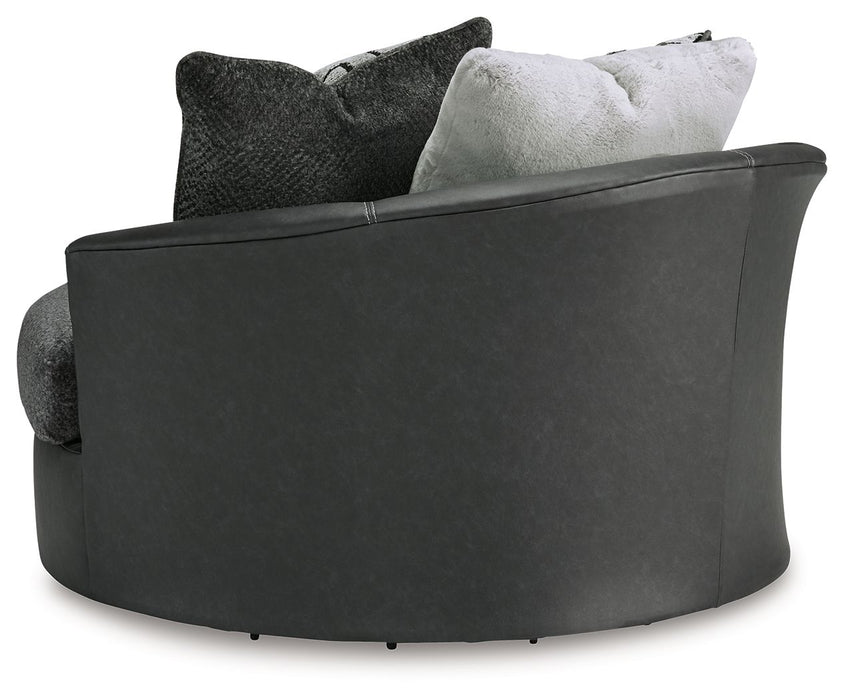 Brixley Pier - Oversized Swivel Accent Chair - Graphite