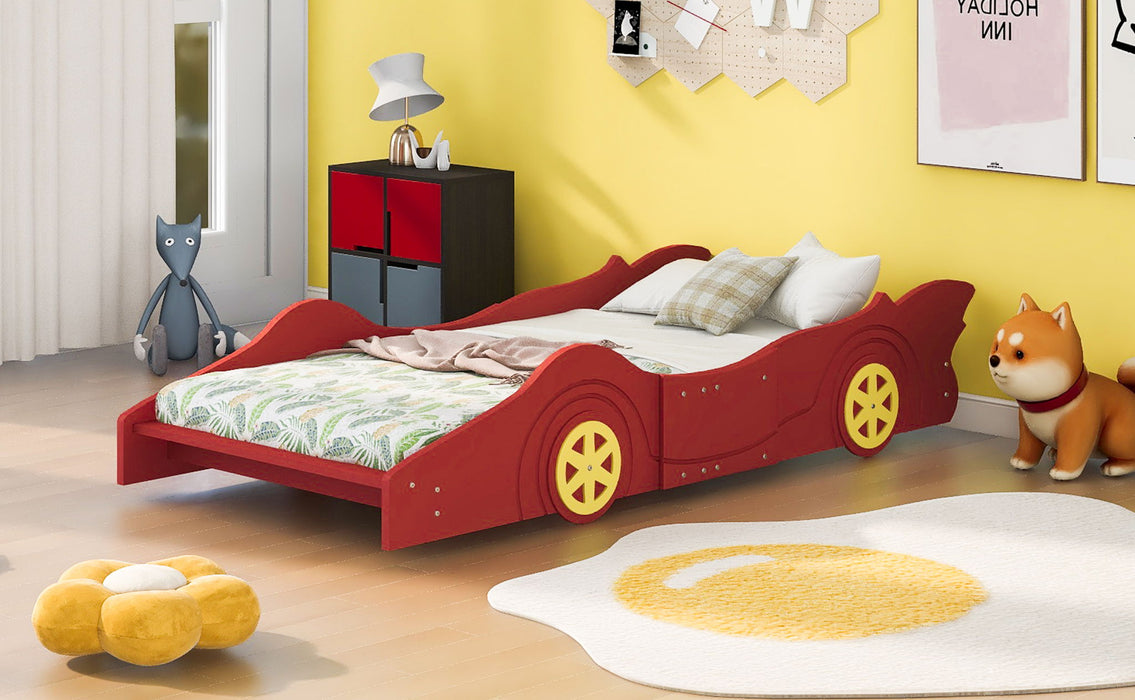 Race Car Shaped Platform Bed & Wheels