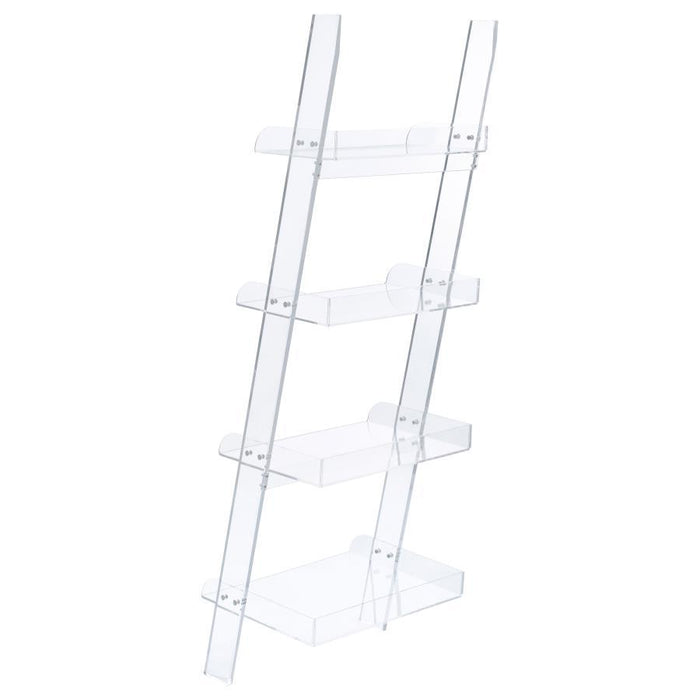 Amaturo - 4-Shelf Acrylic Ladder Bookshelf - Clear