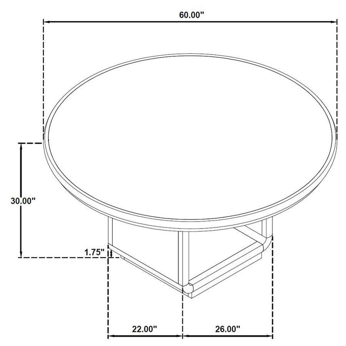 Leandro - 7 Piece Round Dining Table Set - Burnished Black