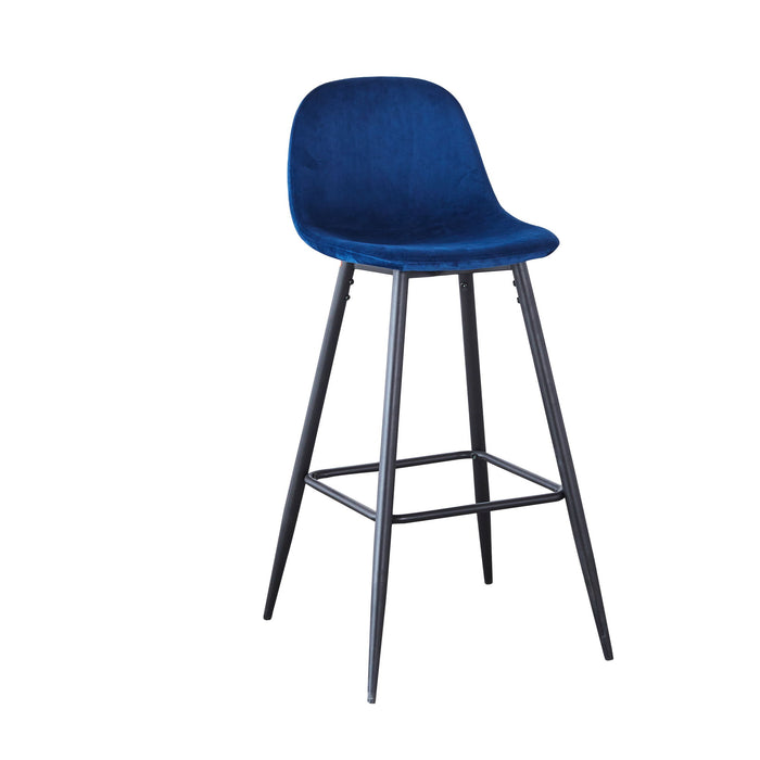 Velvet Barstool With Back (Set of 2)