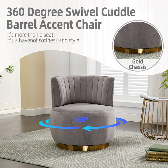 360 Degree Swivel Cuddle Barrel Accent Sofa Chair