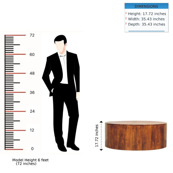 Round Coffee Table - Chestnut