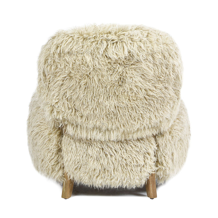 Enchante - New Zealand Sheepskin Accent Arm Chair - Taupe / Natural
