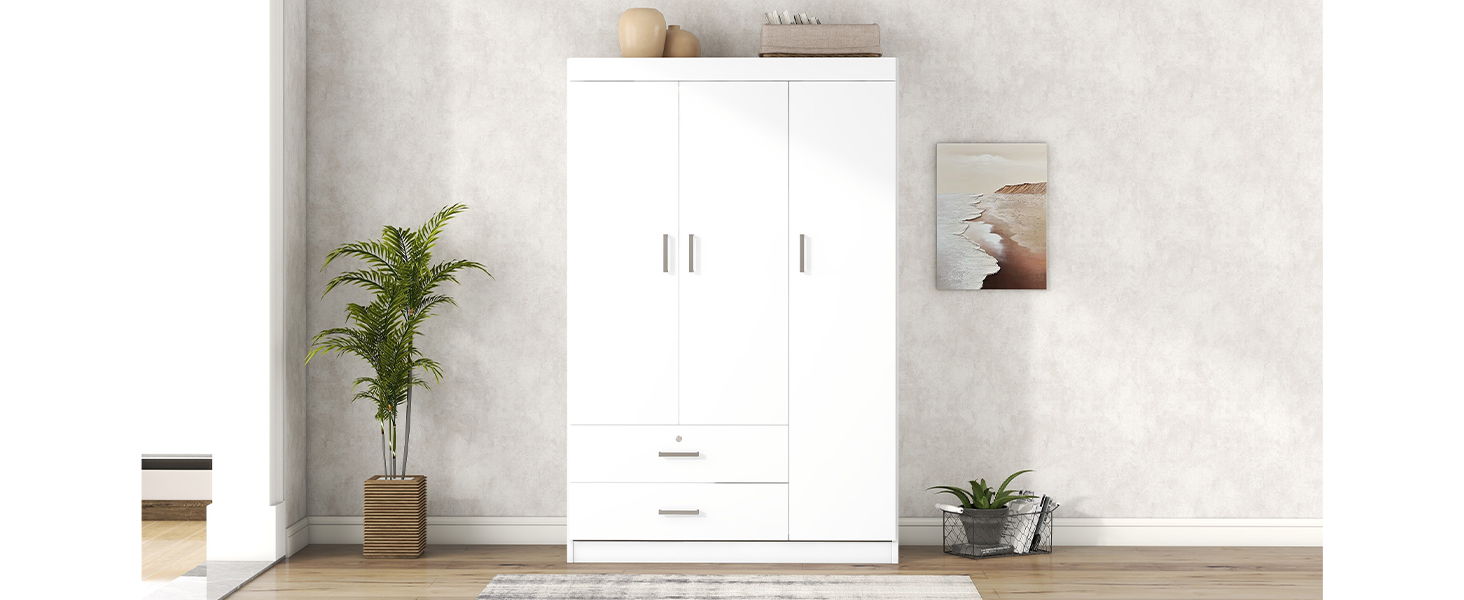 3 Door Wardrobe With 2 Drawers
