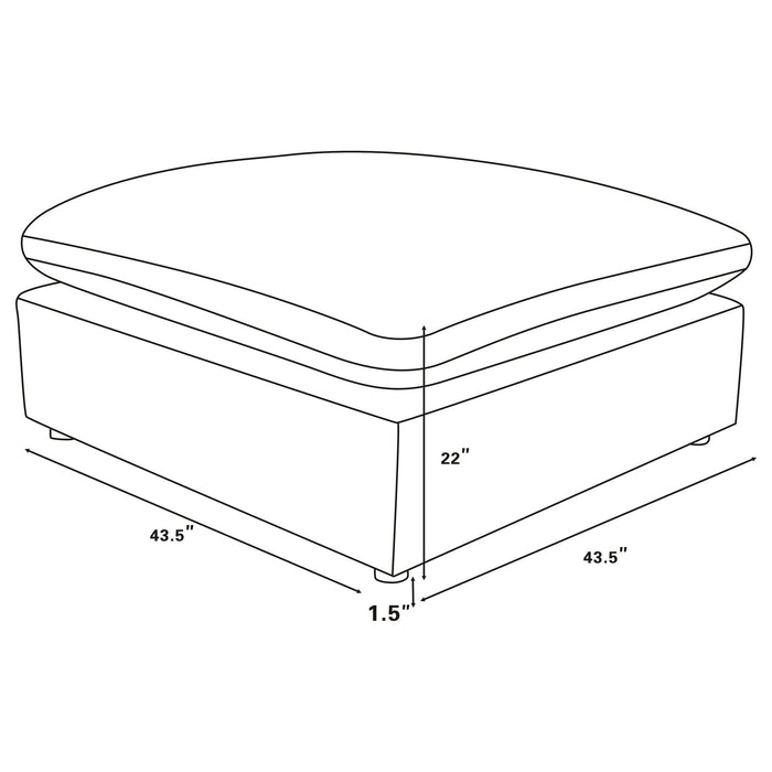 Raleigh Boucle Upholstered Ottoman Grey
