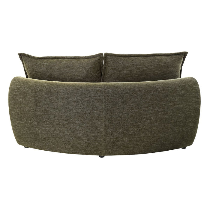Leighton - Modular Wedge With 4 Pillows - Green Chenille