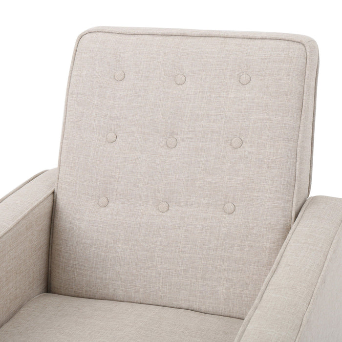 Mid-Century Modern Recliner With Button Tufted Waffle Stitch