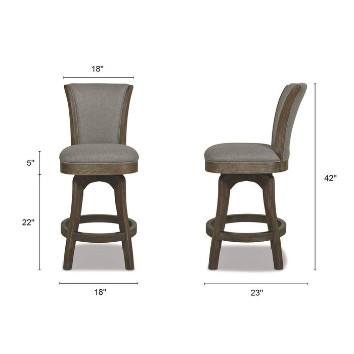 Henry - Armless Swivel Counter Height Bar Stool
