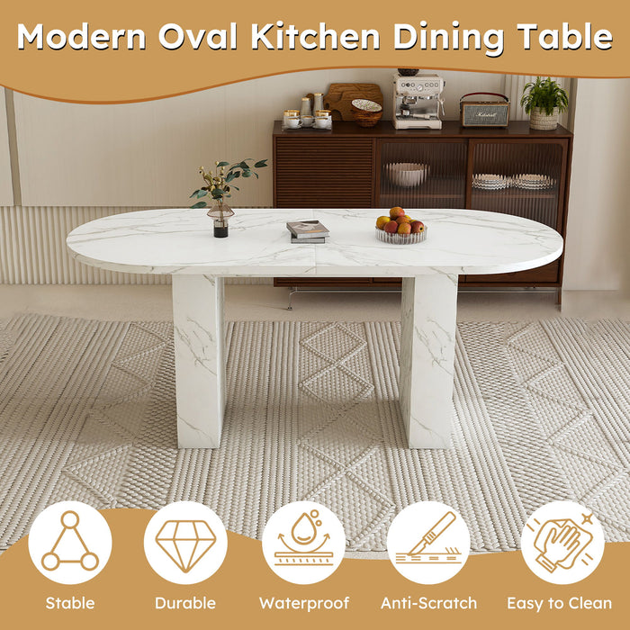 Oval Dining Table - White