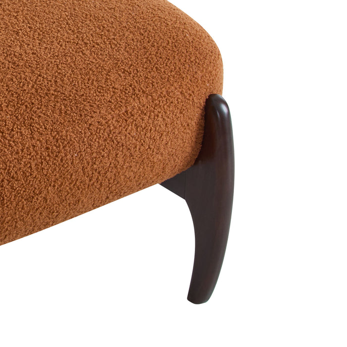 Modern Boucle Lounge Chair With Solid Wood Fram