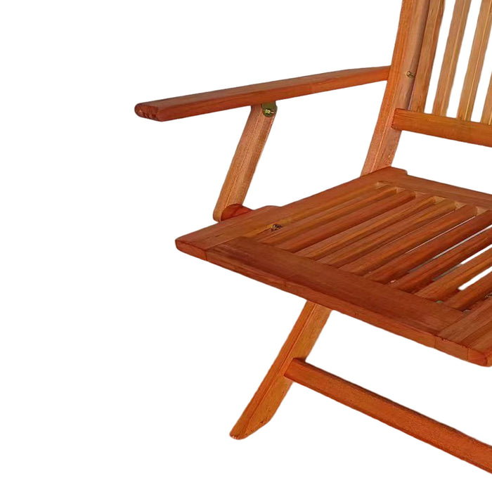 Foldable Patio Dining Set With 4 Folding Chairs For Indoor And Outdoor Use - Teak