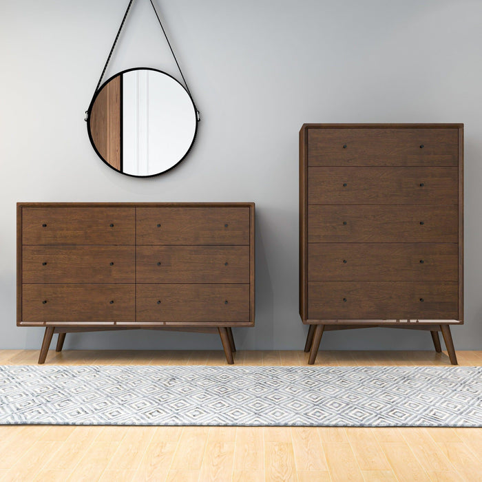 Caroline - Mid-Century Modern Solid Wood Dresser - Brown