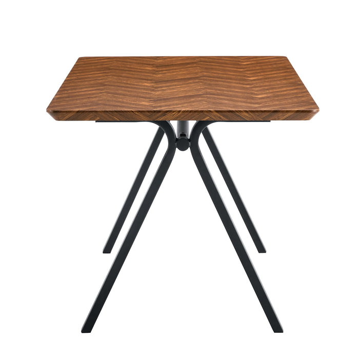 Herringbone Pattern Dining Table A Perfect Match For Modern Minimalist And Industrial Home Styles - Walnut