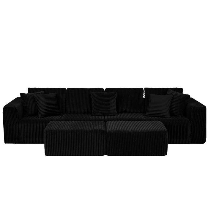 Modular U-Shaped Sectional Sofa With Reversible Design