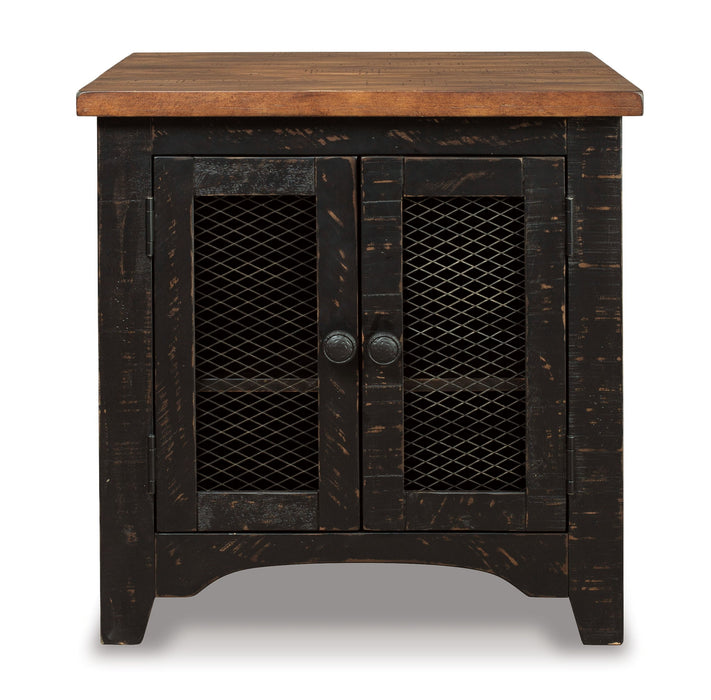 Valebeck - Rectangular End Table - Black / Brown
