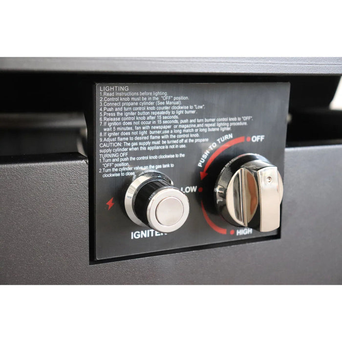 Rectangle Fire Pit, Fuel Versatility - Black