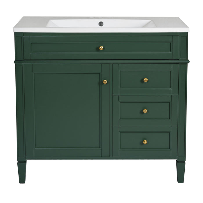 Bathroom Vanity & Top Sink, Modern Bathroom Storage Cabinet With 2 Drawers And A Tip-Out Drawer