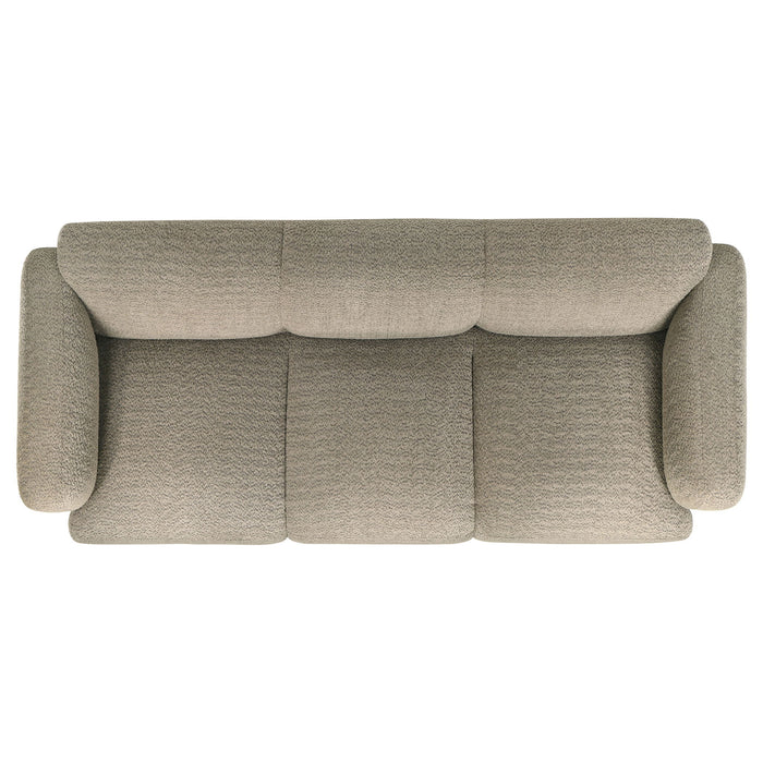 Dorset 2-piece Upholstered Round Track Arm Sofa Set Brown
