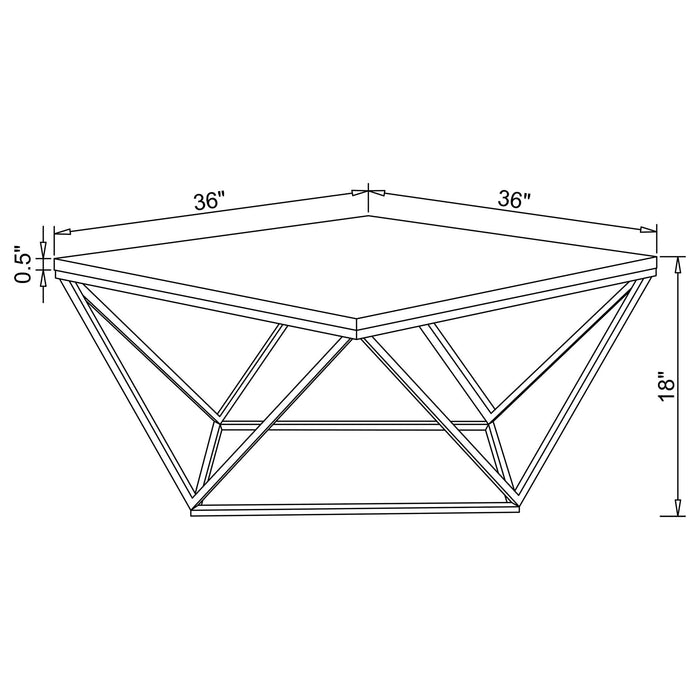 Orion - Coffee Table With Leg Geometric Design - White