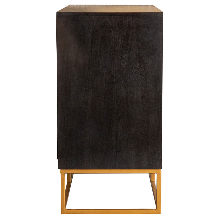 Zara 2-door 40-inch Wood Accent Storage Cabinet Black Walnut