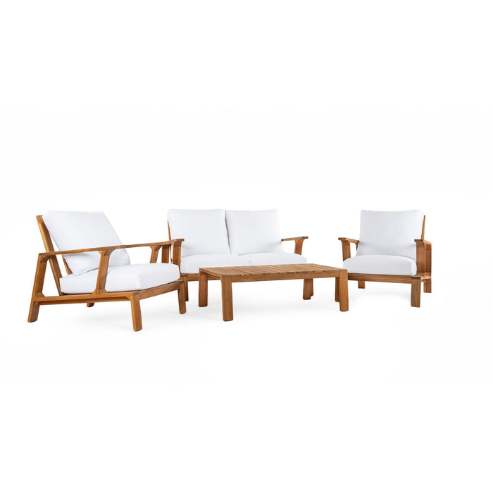 4 Piece Outdoor Sofa Set With Cushions And Coffee Table