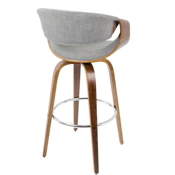 Curvini Mid - Century Modern Fixed Height Barstool With Swivel (Set of 2)