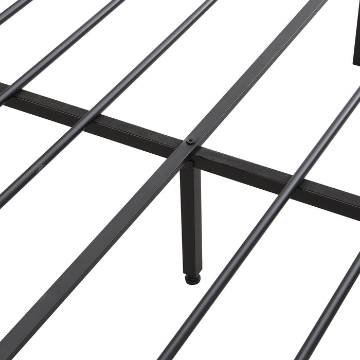 Modern Bed Frame With LED Lights, Upholstered Headboard, USB Charging