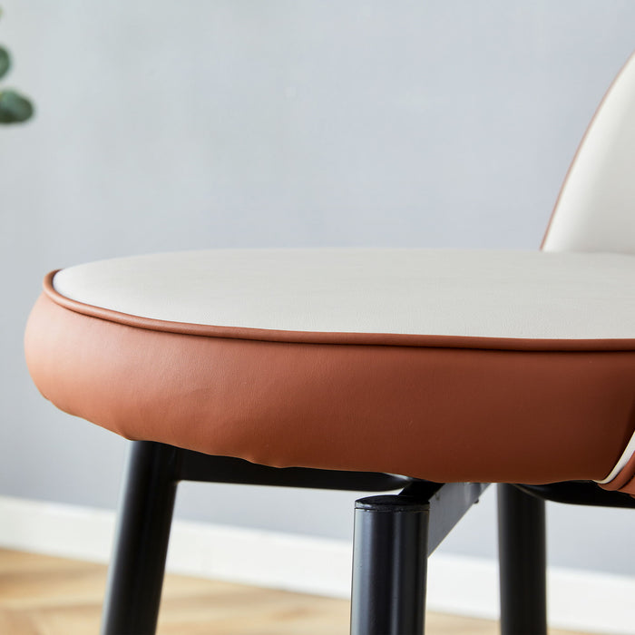 Upholstered Rotatable Bar Chair With Metal Legs For Dining Room