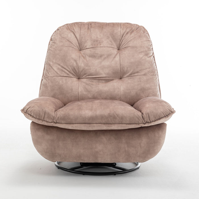Modern Swivel Gliding Recliner Chair With Rocking Function And Phone Holder, Large Comfortable